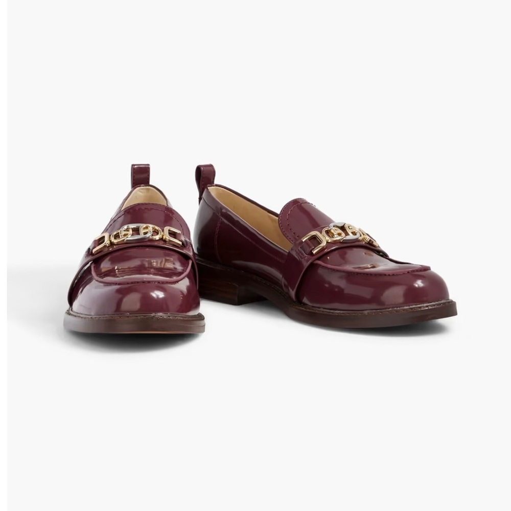 Sam Edelman Burgundy Loafers with Gold Accents